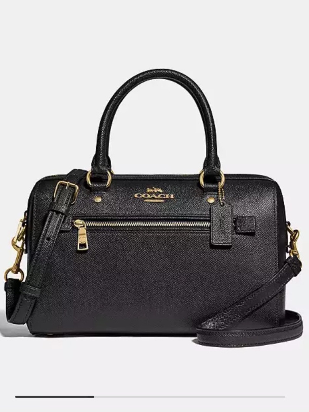 Coach Rowan Satchel with dual top handles and CB Strap Cross-grain Leather - Picture 14 of 14